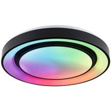 Paulmann LED Deckenleuchte Rainbow mit Regenbogeneffekt RGBW+ 1500lm 230V 38,5W, dimmbar, schwarz/weiß (70545)