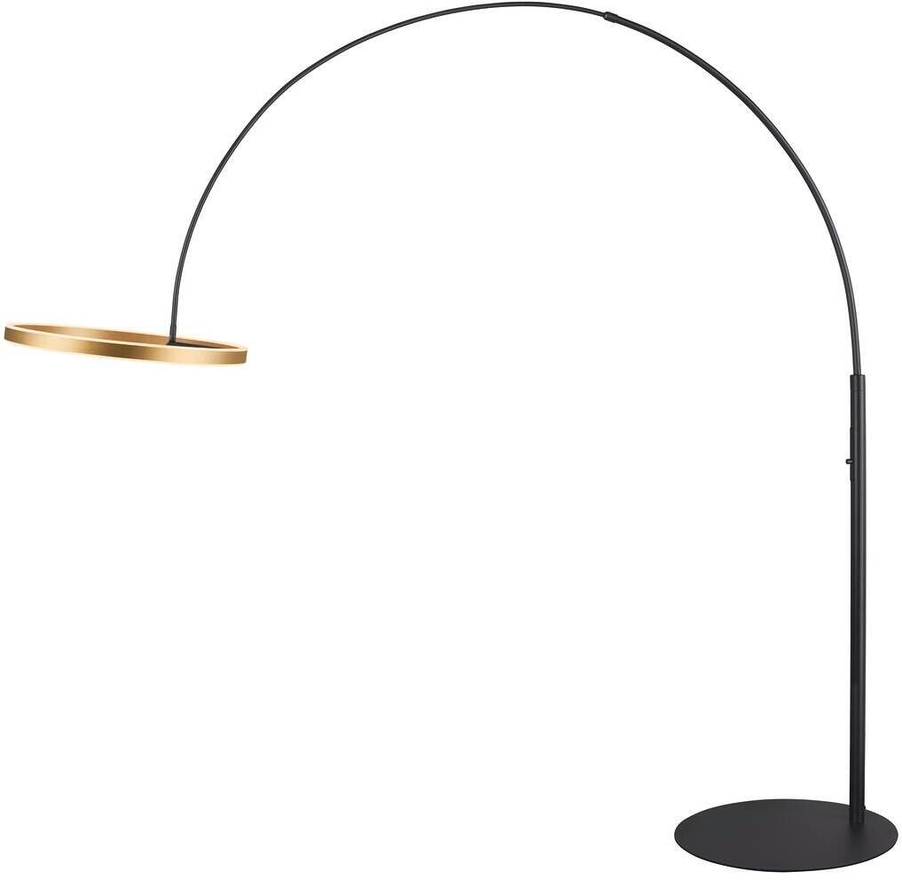 SLV ONE BOW FL Stehleuchte, LED, CRI90, 140°, 20W, 1200/1200lm, 2700/3000K, schwarz/messing (1006350)