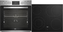 Beko BBUM12328X Einbau Herdset mit Glaskeramikkochfeld, 60cm breit, 72L, Kindersicherung, SteamShine, Auftaufunktion, Grill, Edelstahl