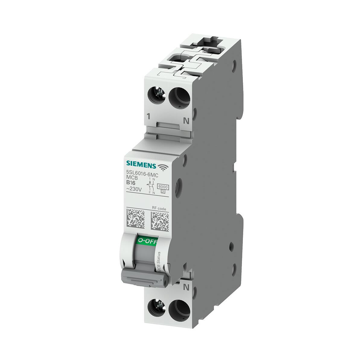 Siemens 5SL6016-6MC Leitungsschutzschalter Messfunktion, Kommunikation AC 230V 6kA, 1+N polig, B, 16A