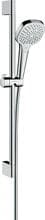 hansgrohe Croma Select E Duschset 110 Multi wassersparend mit Duschstange 65 cm, Messing, 9 l/min, 110 mm, Weiß/Chrom (26581400)