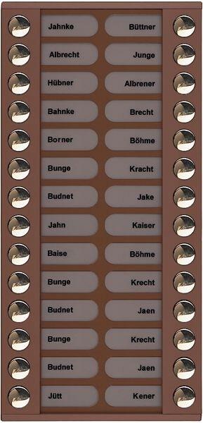 TCS PET28-EB/04 Klingeltastenerweiterung für Audio Außenstation, 28 Klingeltasten, rechts-/linksbündig, AP, Serie PES/AVE, bronze