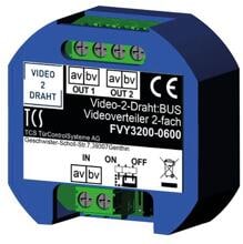 TCS Videoverteiler für Video 2-Draht:BUS, keine Kaskadierung, passive Aufsplitterung von Videosträngen, Unterputz, 2-fach, blau (FVY3200-0600)