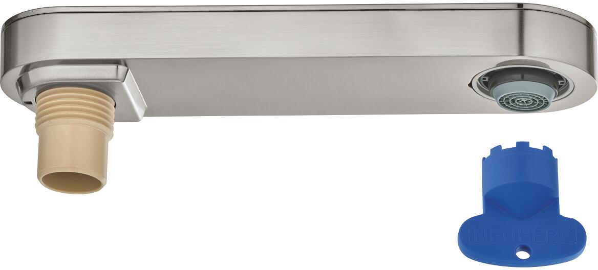 GROHE Auslaufbrause, mit herausziehbarem Auslauf, für Einhand-Waschtischbatterien, supersteel (48454DC0)