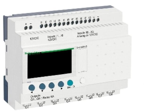 Schneider Electric SR2B201JD SPS-Steuerrelais, Zelio Logic, kompakte Ausführung, 20 E/A, 12 VDC, Display, Relaisausgänge
