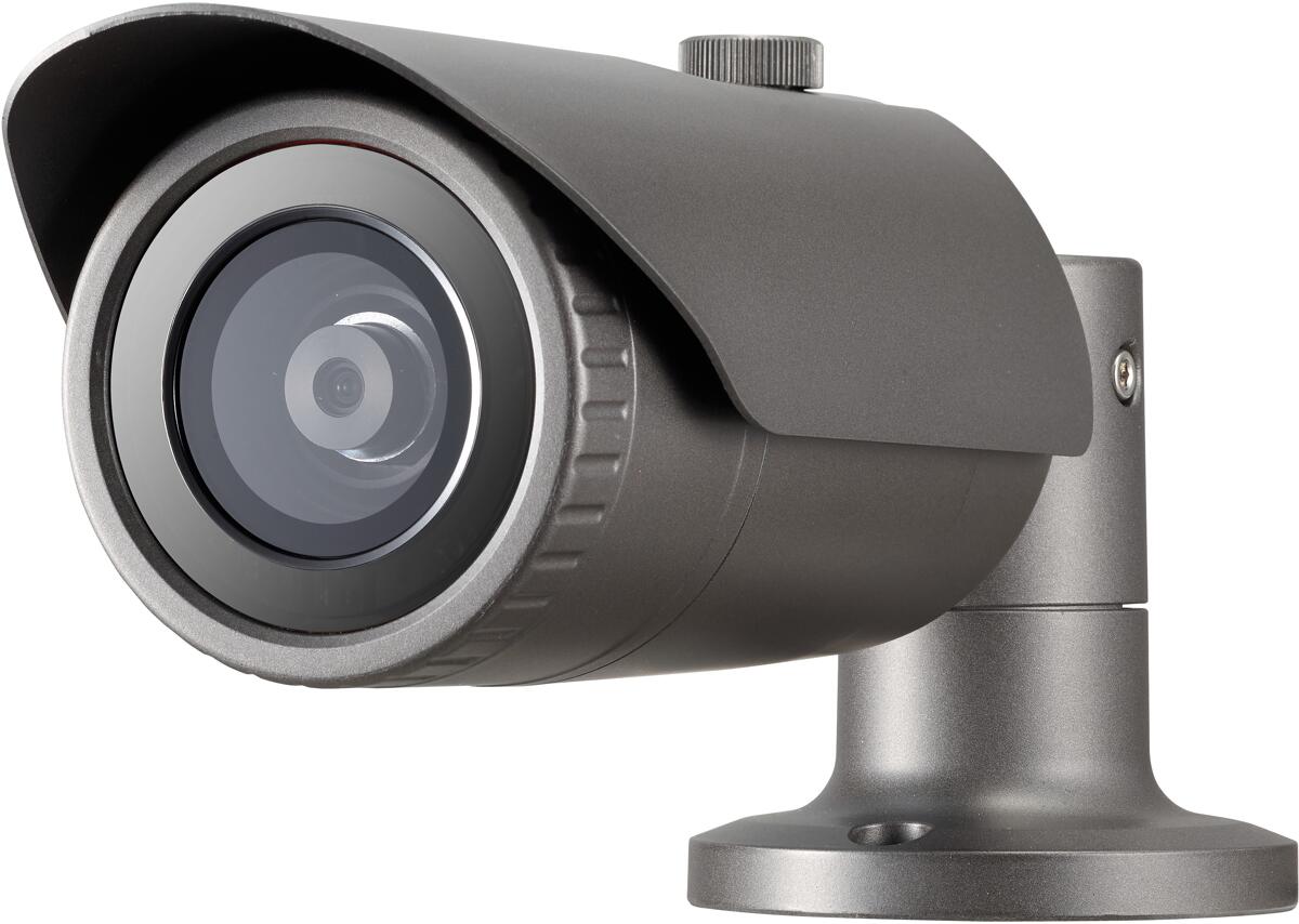Hanwha Vision 2MP-IR-Bullet-Netzwerkkamera, Maximal 2 MP (1920 x 1080) Auflösung, Bewegungserkennung dunkelgrau (QNO-6022R)