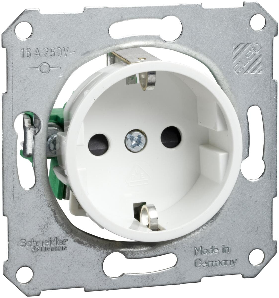 Elso 225214 Steckdose Berührungsschutz 16A für Zentralplatte, Fashion/Riva/Scala Steckklemme, reinweiß