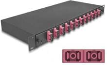 Delock 19″ LWL Spleißbox 12 x SC Duplex OM4 1HE komplett bestückt (67008)
