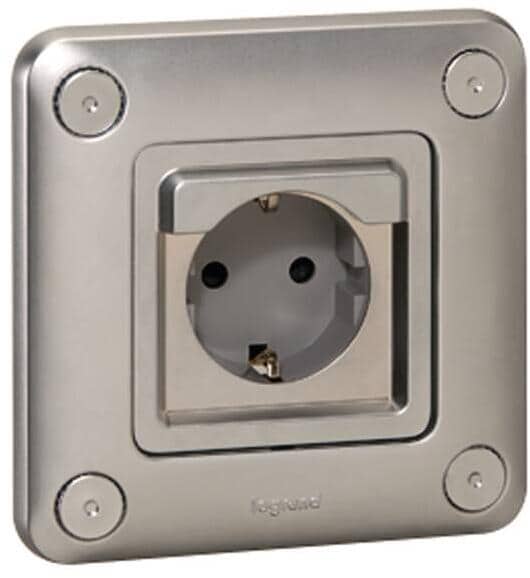 Legrand Steckdose (SK) Berührungsschutz Soliroc IP20, IK10, grau (077836)