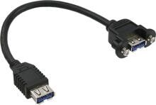 InLine USB 3.0 Adapterkabel, Buchse A auf Einbaubuchse A, 0,20m (33445F)