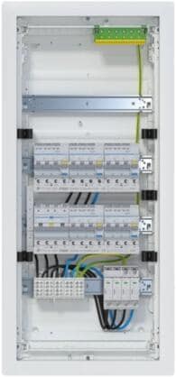 Hager VU48BV3 Volta Kleinverteiler, Unterputz, 4-reihig, 4x12 PLE, IP30, bestückt u. verdrahtet, 1 FI/LS 1P, 5 FI/LS 3x1P+N,SPD