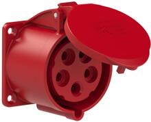 PCE CEE-Anbausteckdose gerade, 70x70mm, 5p, 6h, IP44/IP54, TT (325-6tt)