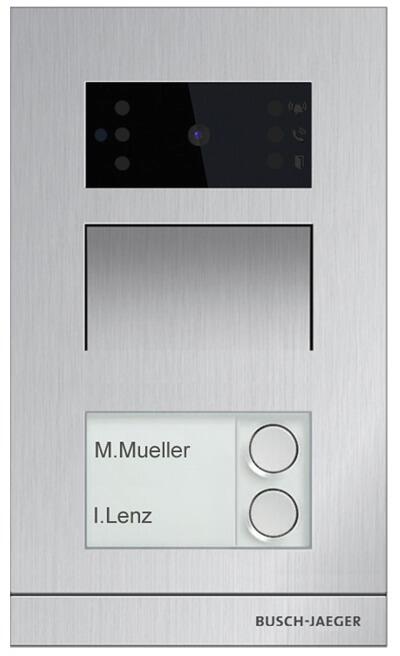 Busch-Jaeger H81363P2-A-03 Mini-Außenstation Busch-Welcome IP, Unterputz, 2 Tasten, Silber (2TMA130010A0012)
