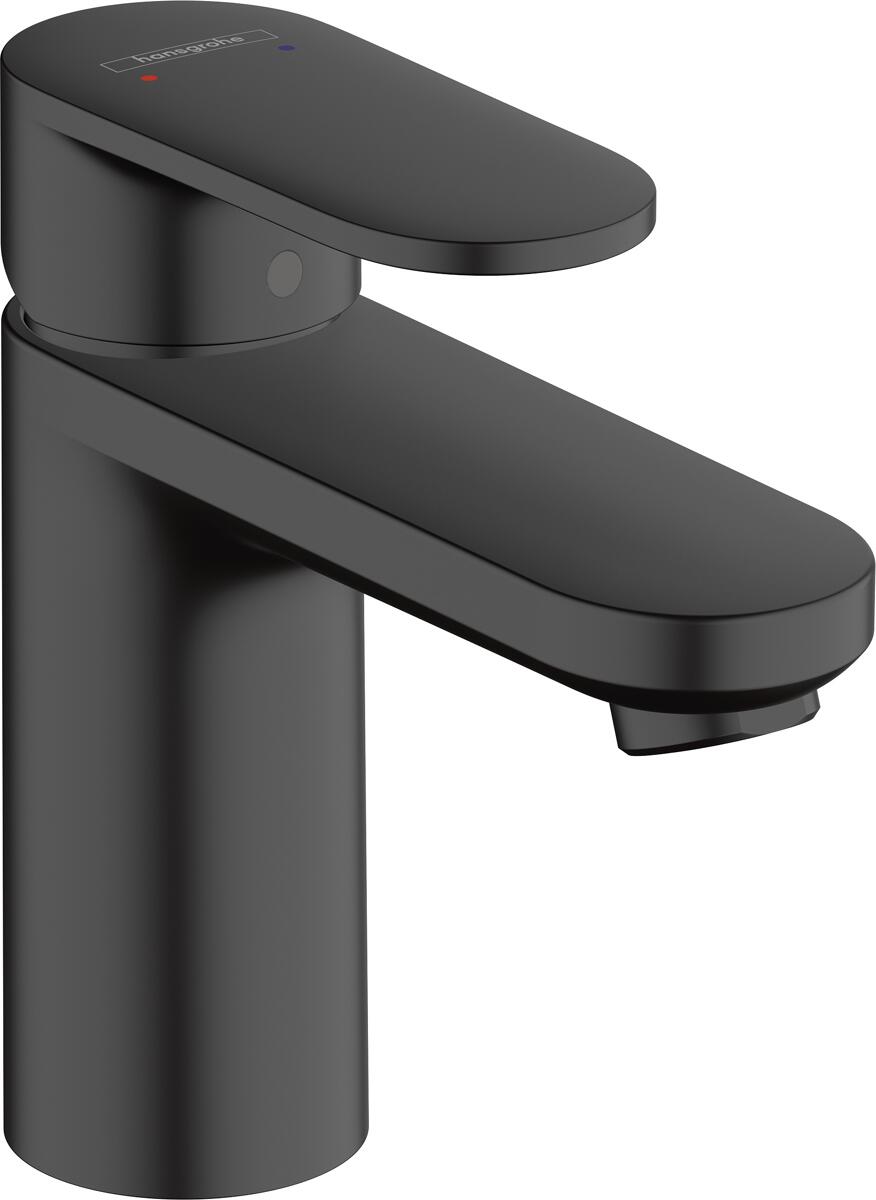 hansgrohe Vernis Blend Einhebel-Waschtischarmatur 100 mit Zugstangen-Ablaufgarnitur, Messing, 5 l/min, mattschwarz (71551670)