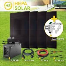 HEPA Solar POWER-KIT LITE 1760 SMART HPBC-PV-Module inkl. Mikrowechselrichter 800W, Powercube, SHELLY Smart Meter und Zubehör (300120176001)