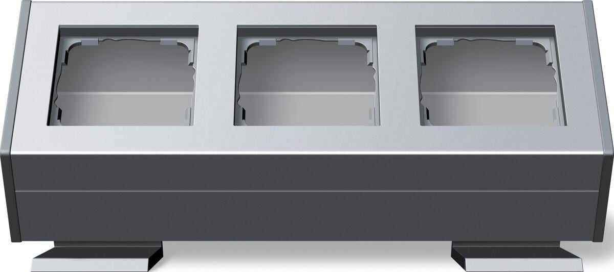 Profil 55 3fach mit Befestigungswinkel 3fach, Profil 55 Installation Aufputz, Aluminium, Gira 119326