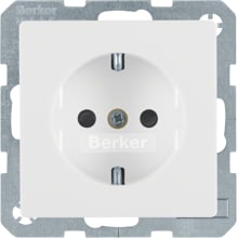 Berker 47236089 Steckdose SCHUKO mit erhöhtem Berührungsschutz, Q.1/Q.3, polarweiß samt