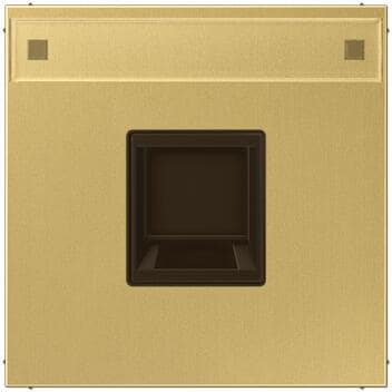 Jung ME1969-15NAWEC Abdeckung mit Schriftfeld, gerastet, 1fach, Serie LS, Messing classic