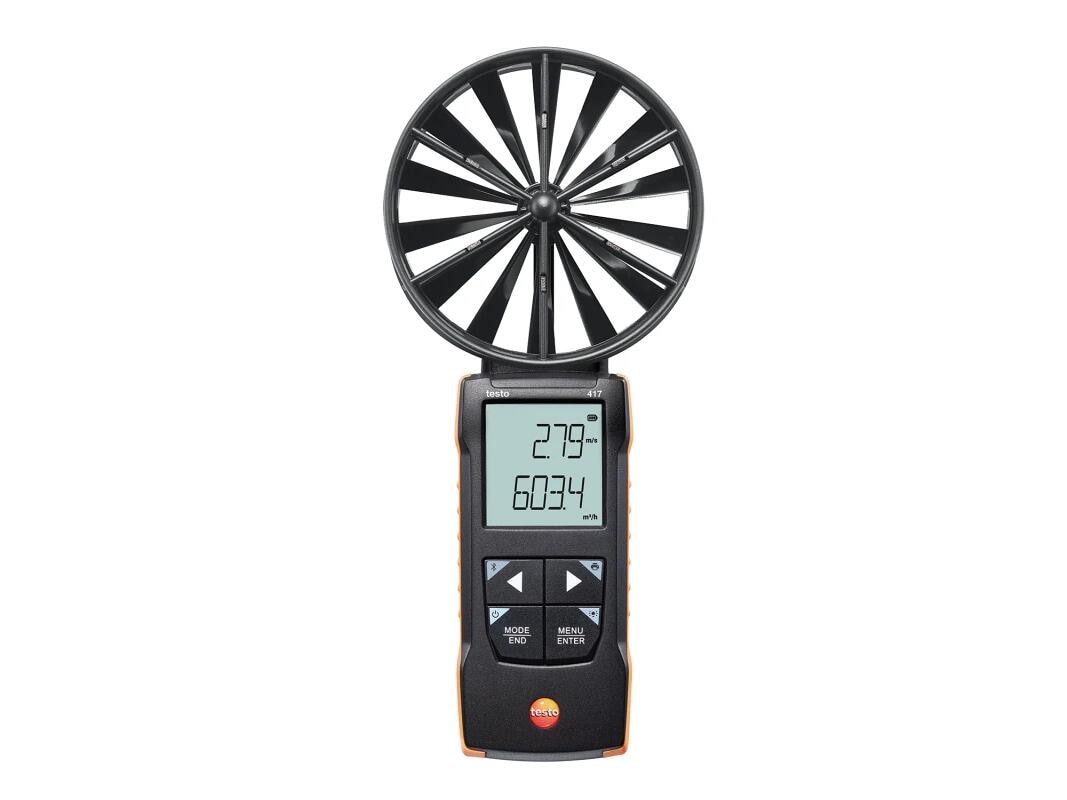 Testo 417 Digitales 100 mm-Flügelrad-Anemometer mit App-Anbindung (0563 0417)