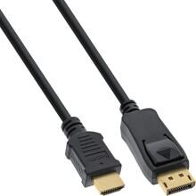 InLine DisplayPort zu HDMI Konverter Kabel,  4K/30Hz, schwarz, 2m (17182)