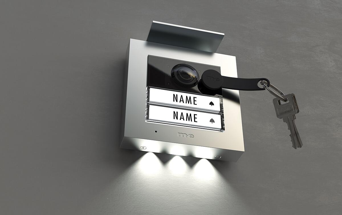 M-E VDV-2020-S Video Außenstation RFID ALU 2-Familienhaus (AP), silber (41266)