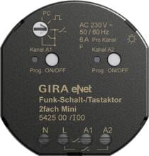 Gira 542500 eNet Funk-Schalt-/Tastaktor, 2fach, Mini, eNet