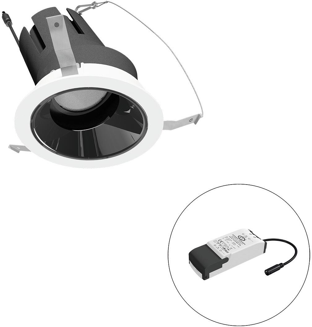 EVN SELECTO LED Deckeneinbau, rund, schwenkbar, IP20, 220-240V/AC, 18W, 4000K, 2205lm, inkl. Netzgerät, Phase, Reflektor schwarz/hochglänzend, 6.441,0