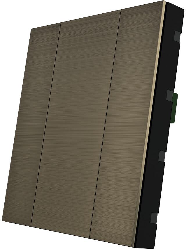 Interra iSwitch+ Raumsteuergerät, KNX, Wandmontage, 2 Tasten, Aluminium, Bronze (ITR340-0212)