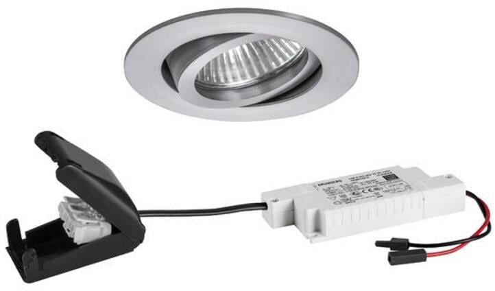 Brumberg BB18 LED-Einbaustrahlerset, dim2warm, Phasenabschnitt dimmbar, mit Anschlussbox, 6W, 460lm, 1800-3000K, aluminium (39483253)