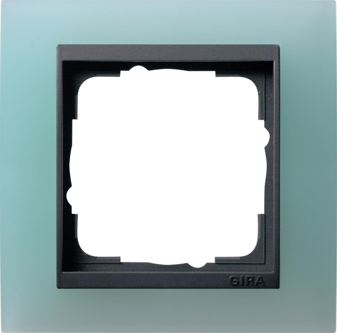 Gira 021185 Abdeckrahmen 1fach, für anthrazitfarbene Zentraleinsätze, bruchsicher, Opak Mint, System 55 Event