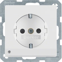 Berker 41096089 Steckdose SCHUKO mit LED-Orientierungslicht und Berührungsschutz, Q.1/Q.3, polarweiß samt