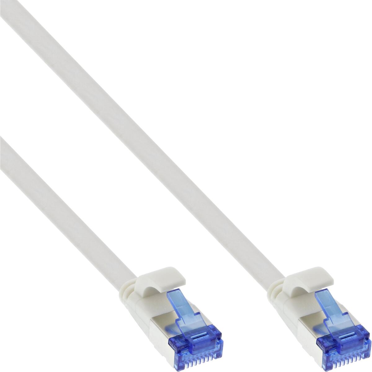 InLine Patchkabel flach, U/FTP, Cat.6A, TPE halogenfrei, weiß, 20m (75720W)