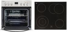 Exquisit EHE 185-1.2-Set EEK: A Herdset (EHE185-1(Bo) + EHE185-1(GK)), 60 cm breit, 58 Liter, Heißluft, Grill, inox