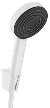 hansgrohe Pulsify S Duschkopfhalterungset 105 1 Strahlart wassersparend+ mit Duschschlauch 125 cm, Kunststoff, 5,7 l/min, 105 mm, Mattweiß, (24307700)
