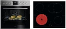 AEG KOMBI3026F EEK A+ Herdset mit Glaskeramikkochfeld (OU5AE20SM + TA64RA07FB), 60 cm breit, 72 L, Timer Display, Edelstahl (801419450)