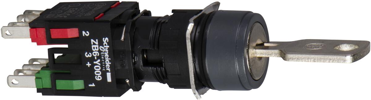 Schneider Electric XB6AGC5B Schlüsselschalter, 2 Positionen, rastend, Ronis Rund