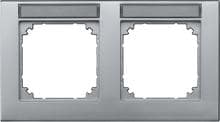 M-PLAN-Rahmen, 2fach beschriftbar, waagerechte Montage, Aluminium matt, Merten 472260