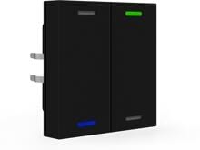 MDT Light 55 KNX Taster, 2-fach, RGBW, Temperatursensor, Neutral, schwarz matt (BE-TAL55T206.01)