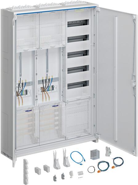 Hager ZB332A25LS Komplettschrank, universZ, 1100x800x205mm, SKII, IP44, 2ZP/VF-5rh, APZ, 3-Feld