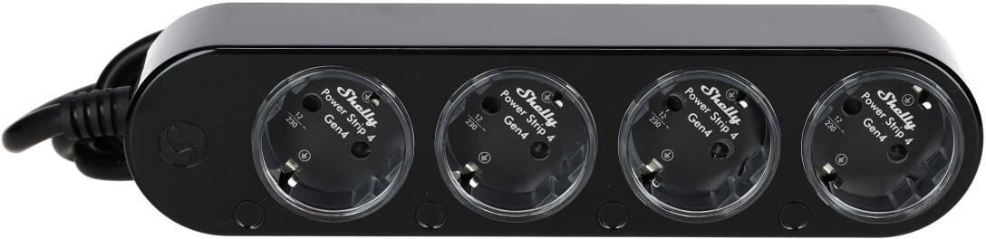 Shelly Power Strip 4 Gen4 smarte Steckdosenleiste, schwarz (Shelly_PS4_Gen4_s)