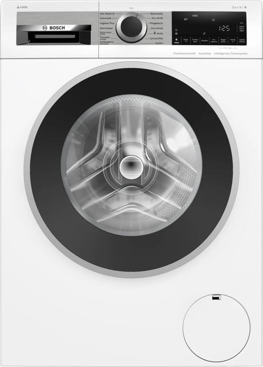 Bosch WGG244F40 Serie 6 9kg Frontlader Waschmaschine, 60 cm breit, 1400 U/Min, AquaStop, Fleckenautomatik, Dosierautomatik i-DOS, Steam Assist, Nachle