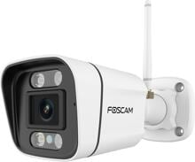 Foscam V8P 4K 8 MP Dual-Band WLAN Überwachungskamera mit integriertem Scheinwerfer und einer Alarmsirene, Bullet, weiß (V8P Weiß)