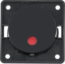 Berker 937622510 Kontroll-Ausschalter, 2-polig, mit Aufdruck "0", 12V, rote Linse, Integro Flow/Pure schwarz glänzend