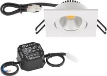EVN PC20-Serie LED Deckeneinbau, rund, schwenkbar, IP20, 350mA, 6W, 3000K-2000K, 600lm-60lm, dim2warm, alu poliert (PC200614D2W)