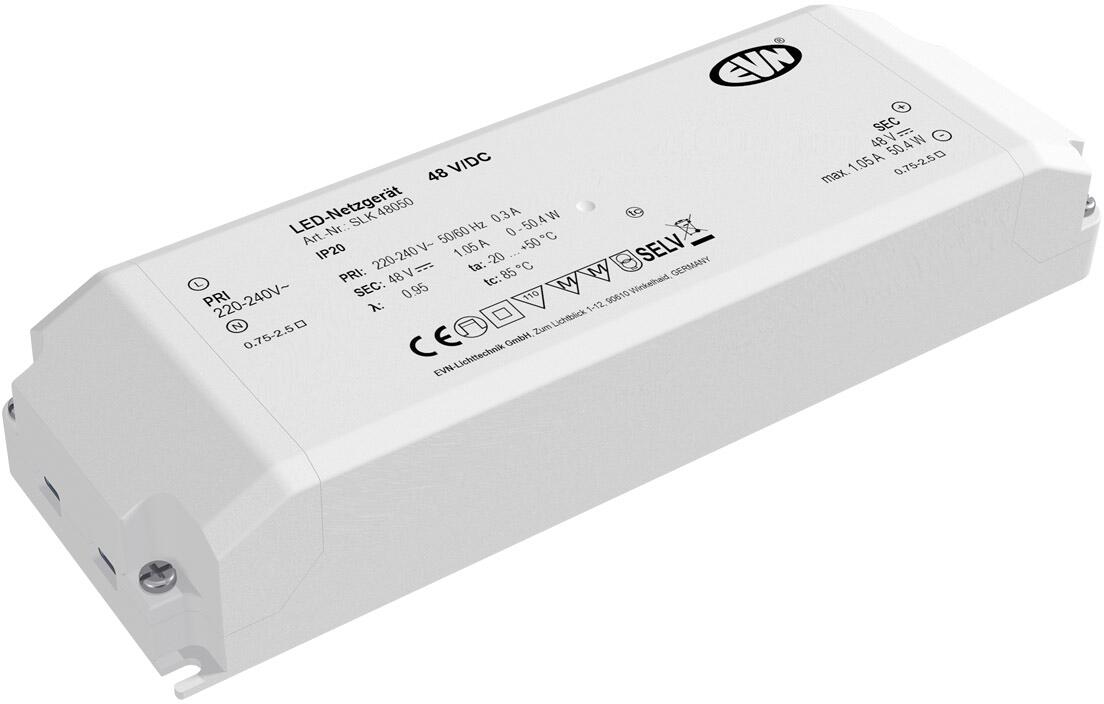 EVN SLK-Serie Netzgerät 48V/DC, 0,1-50,4W, IP20, Primär: 220-240V (SLK48050)