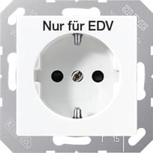 SCHUKO® Steckdose 16 A 250 V ~ "Nur für EDV", Alpinweiß, A 500, Jung A1520EDVWW