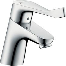 hansgrohe Focus Einhebel-Waschtischarmatur 70 mit extra langem Comfortgriff 12,1 cm und Zugstangen-Ablaufgarnitur, Messing, 5 l/min, Chrom, (31910000)