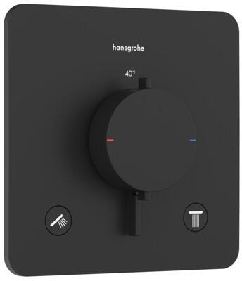 hansgrohe Ecostat Comfort Q Thermostat Unterputz für 2 Funktionen, Metall, 25,7 l/min, Mattschwarz, (33713670)