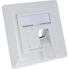 InLine Rahmenset für 2x RJ45 Bu/LSA Einsatz, Keystone SNAP-In, weiß RAL9010 (76202U)