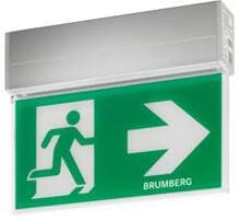 Brumberg RESCUE TWO LED-Rettungszeichenleuchte, EKW 25m, IP41, Nennbetriebsdauer 3/8 h, Decken- oder Wandanbau, weiß/grün 